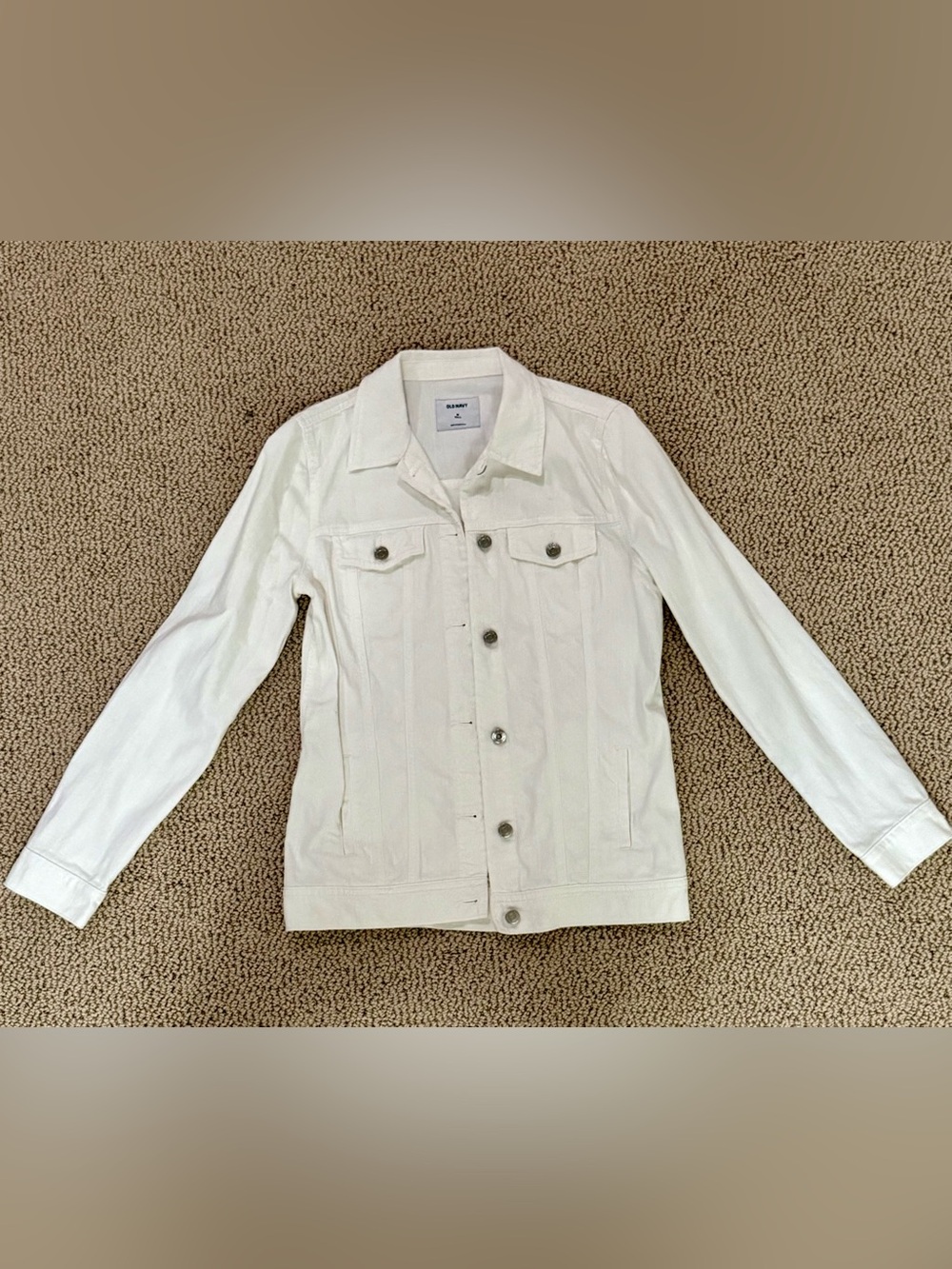 Old Navy White Denim Jacket - Women’s Medium Tall